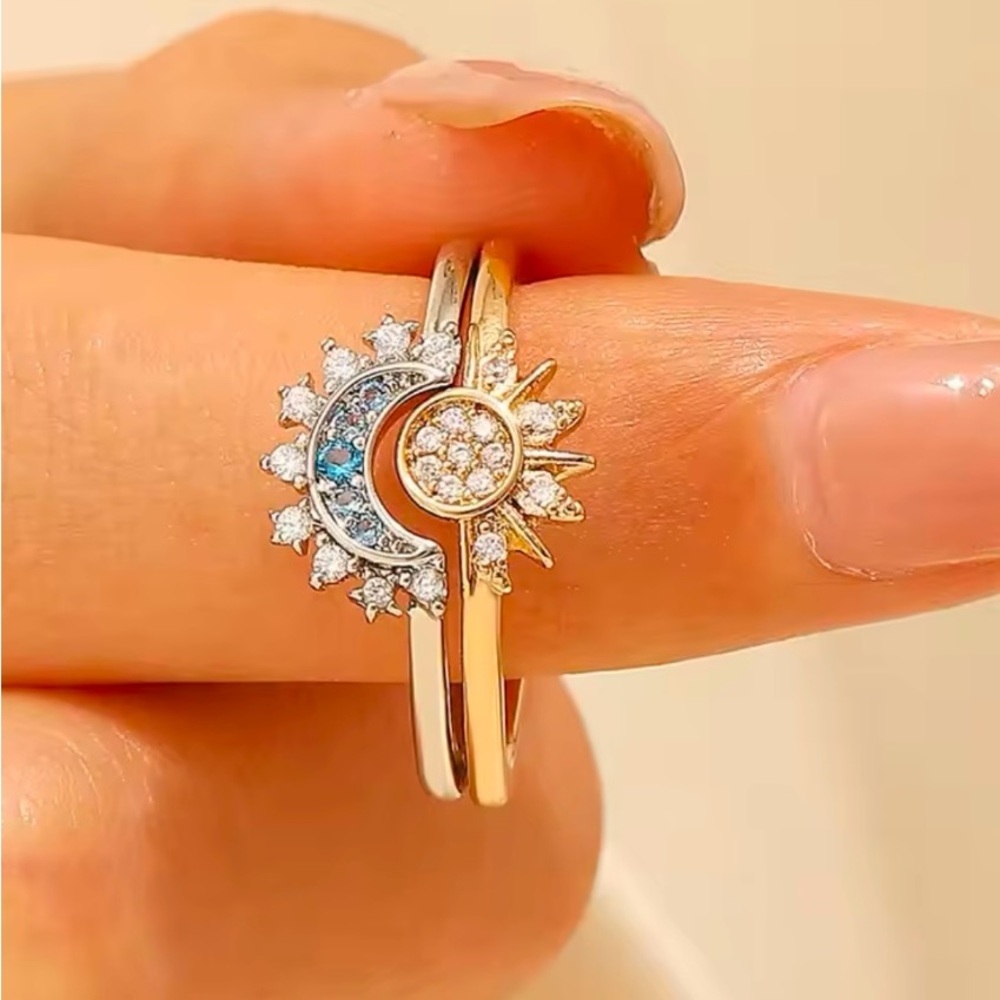 Celestial Sun Moon Ring Set use 6, 7, 8 , 9